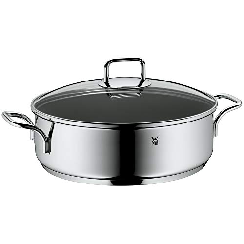 WMF Profi Select - Rustidera 28cm Cacerola 5L Con Revestimiento Antiedherente Cerámico y Tapa de Cristal